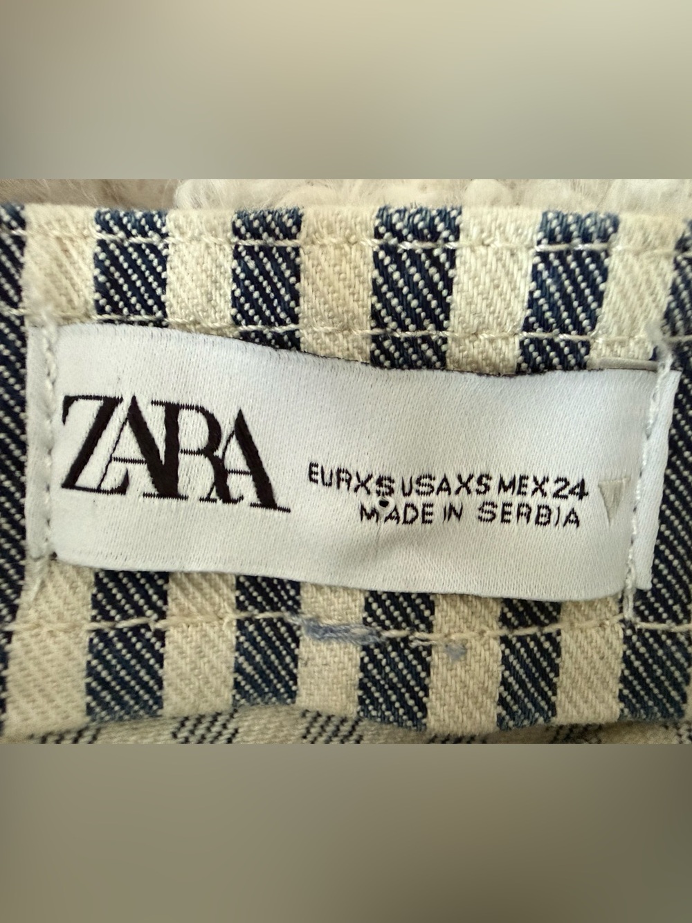 Zara Blue & White Denim Striped Bustier Crop Top / European Summer / Coastal - Picture 4 of 10